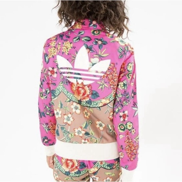 Adidas x FARM Jardineto Track Jacket Floral Firebird Pink Trefoil S Runs Small - Picture 2 of 12